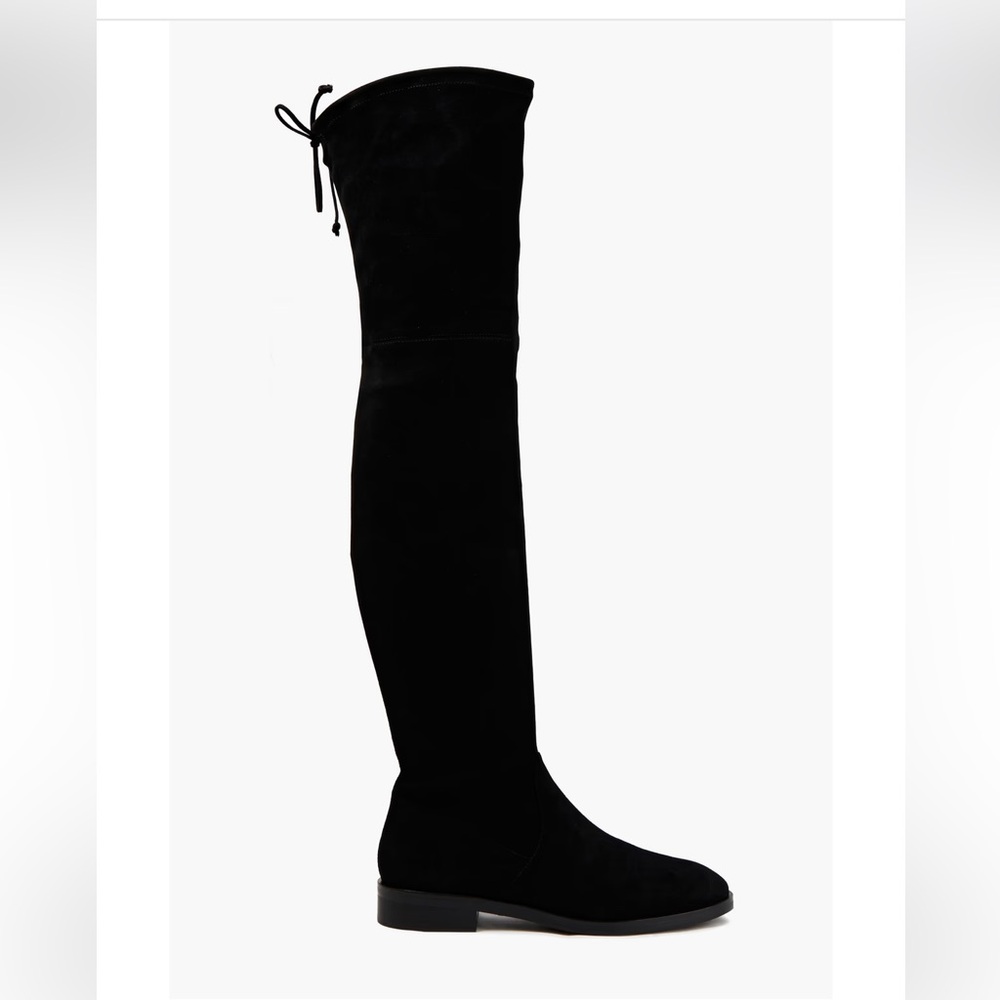 Stuart Weitzman black suede flat high boots , Jocey